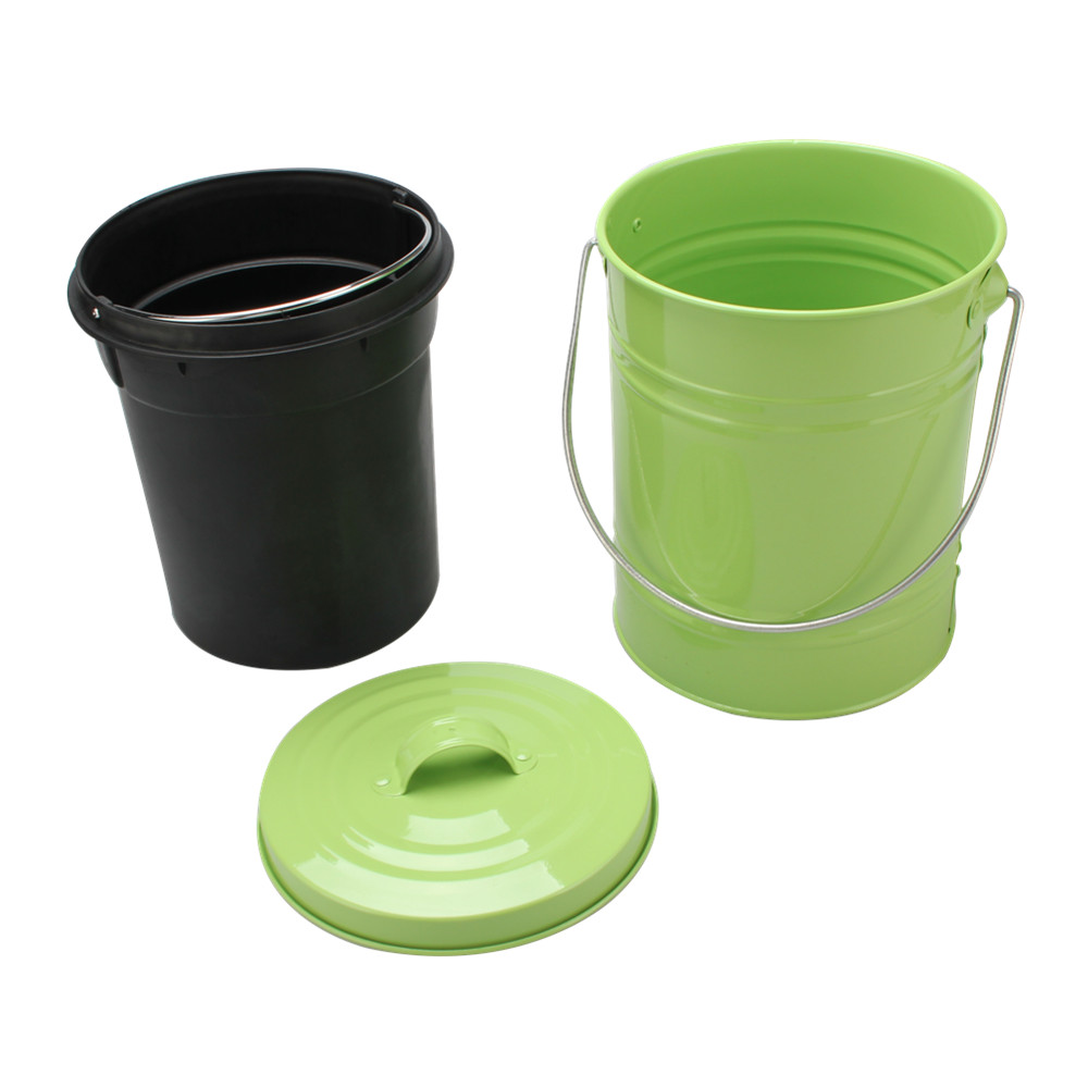 Indoor Multi-Color 0.8 Gallon Stainless Steel Compost Pail — 3