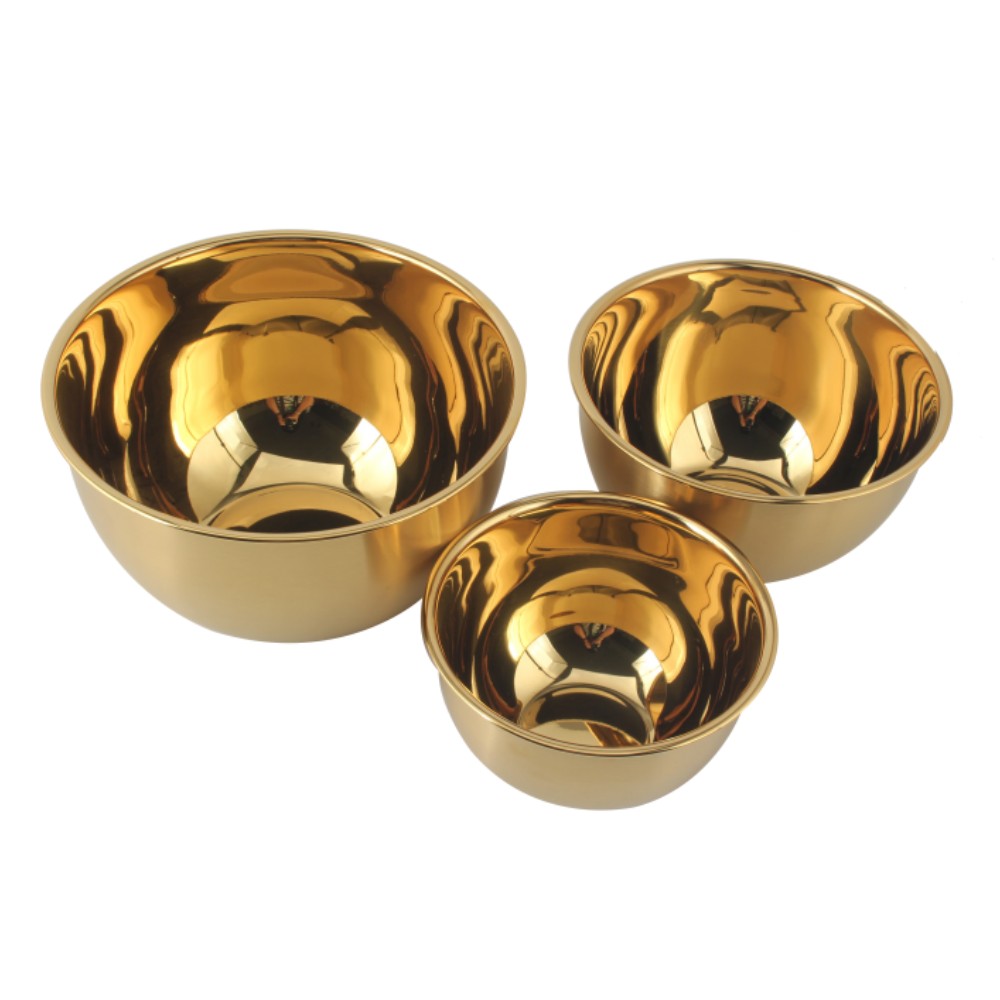3size PVD Golden Mixing Bowl set — 7