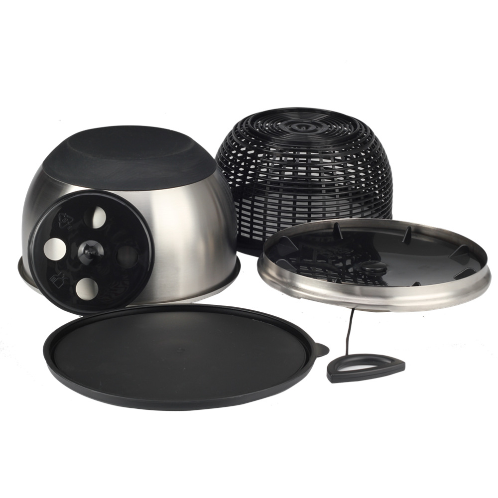 4.5qt Stainless Steel Salad Spinner, Quick And Easy Lettuce Spinner — 3