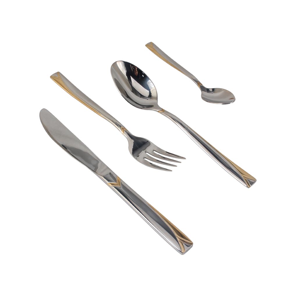 Stainless Steel Flatware Set, (65, Gold Accent) — 4