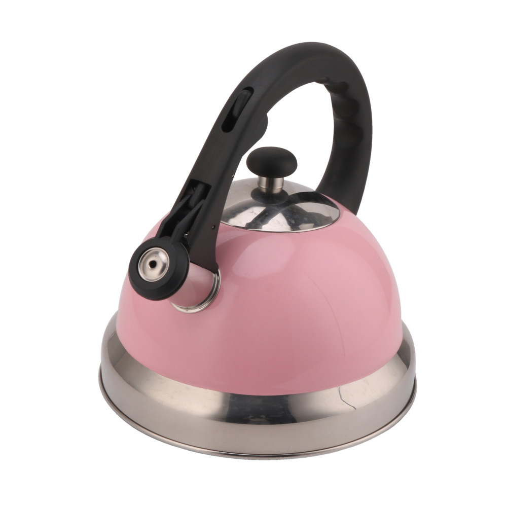 Stainless Steel Whistling Tea Kettle-Pink — product information