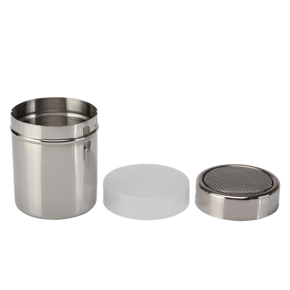 Stainless Steel Powder Shaker Mesh Chocolate Shaker Flour Coffee Sifter Jars — product information
