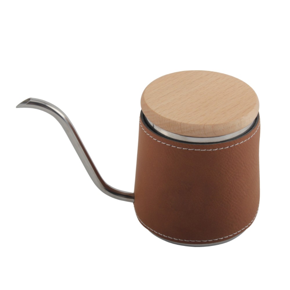 Long Narrow Pour Over Coffee Kettle With Wooden Lid — 4