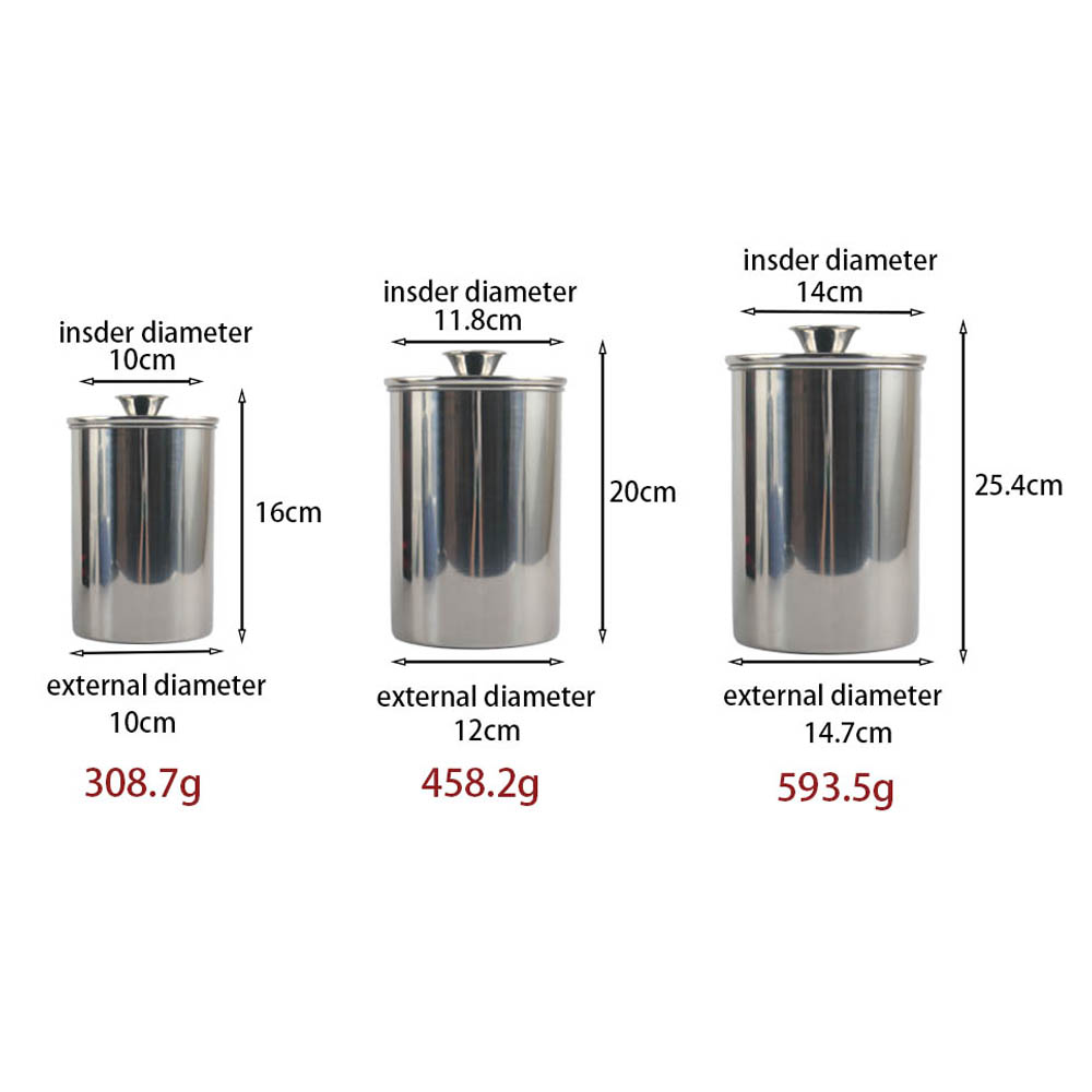 Stainless Steel Portable Storage for Coffee & Tea, Glass Lid — product information