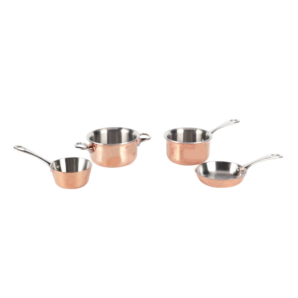 Triply Stainless Steel Mini Sauce Pan And Pot Set — product information