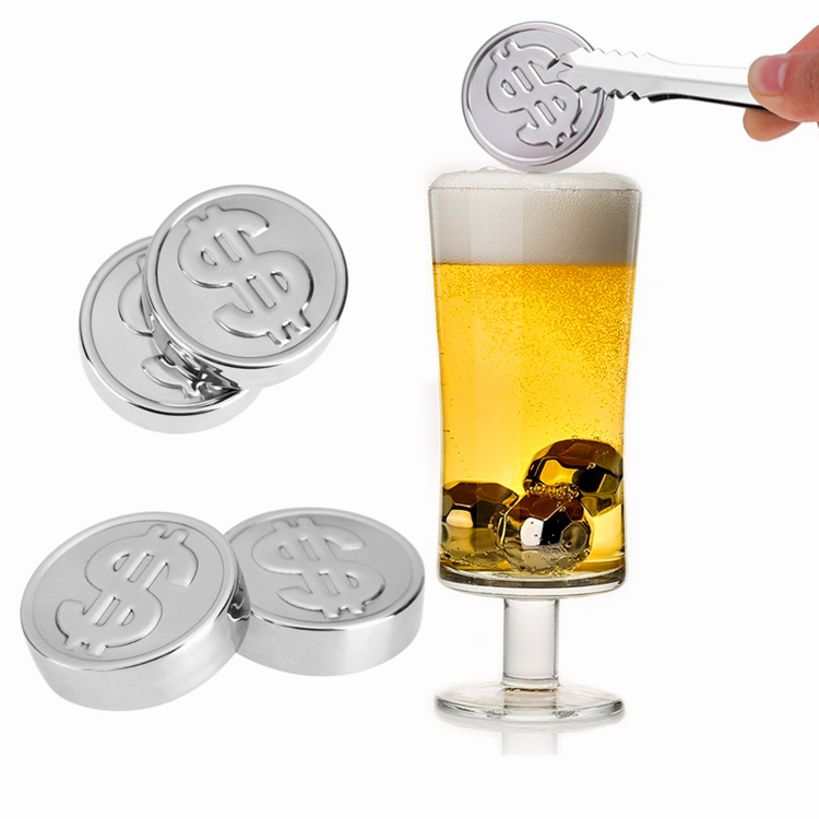 Coin Ice Cube, Whiskey Stone, Stainless Steel Ice Cubes With High Cooling — 3