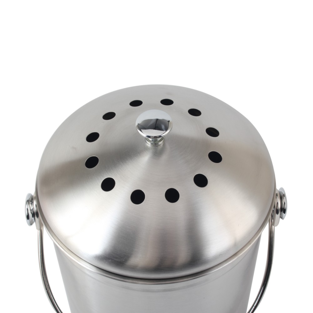 1.0/1.5 Gallon Stainless Steel Compost Bin With Lid, Odorless Composting Bin With Carbon Filters — 4