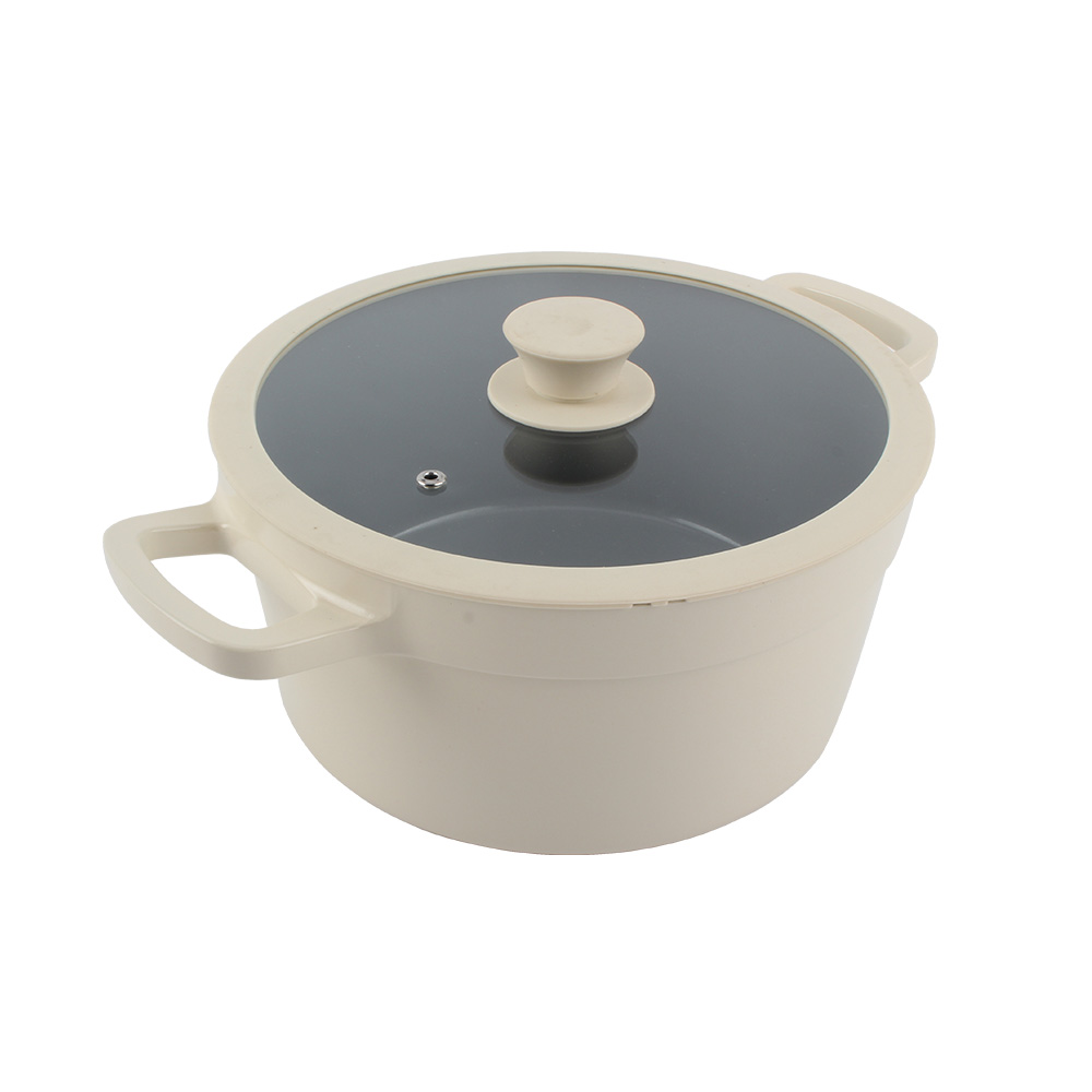 Nonstick Aluminum Alloy Soup Pot, Cookware Pot Set With Glass Lid — 4