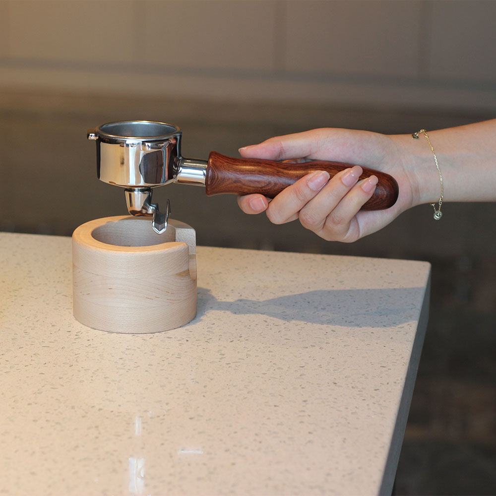 Portafilter 58mm Double Spout With Wooden Handle — product information