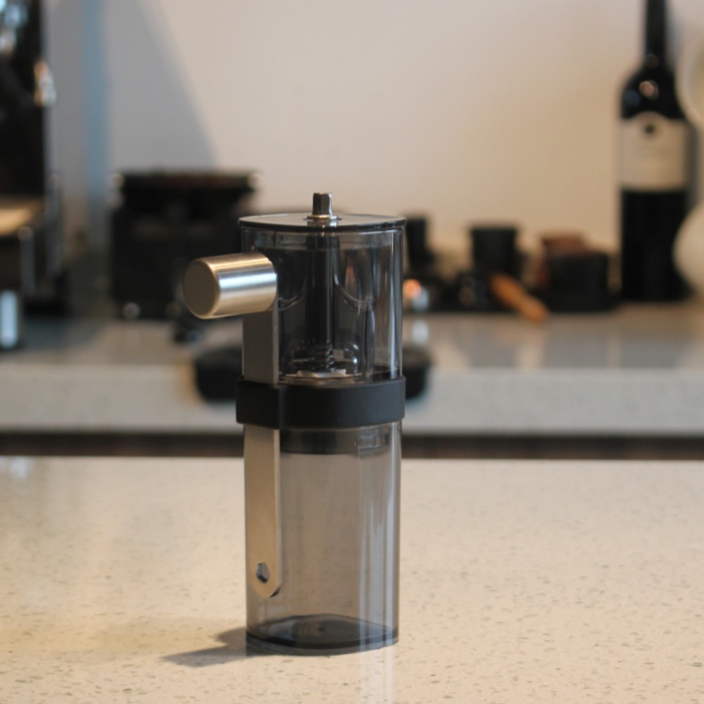 Plastic Clear Body Coffee Bean Grinder — product information