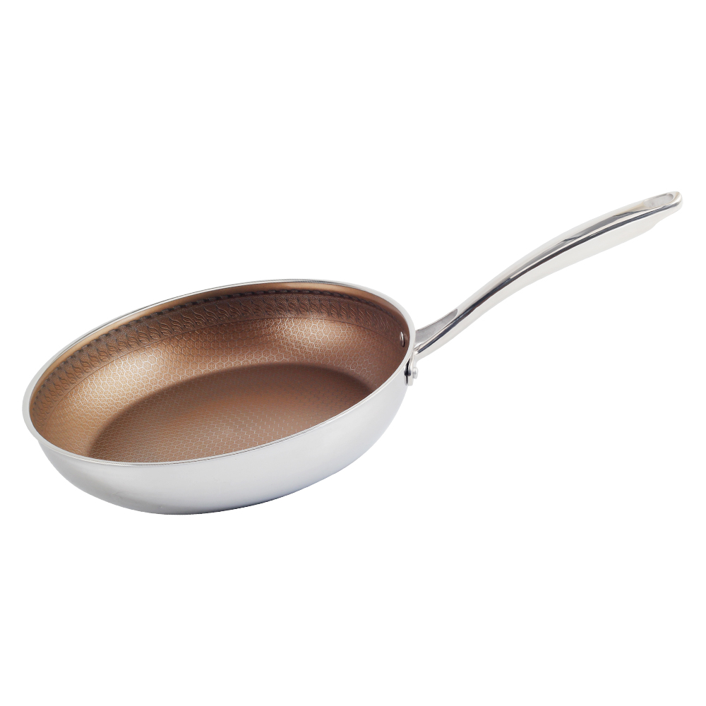Stainless Steel Nonstick Frying Pan With Honeycomb for Kitchen Cooking — 3