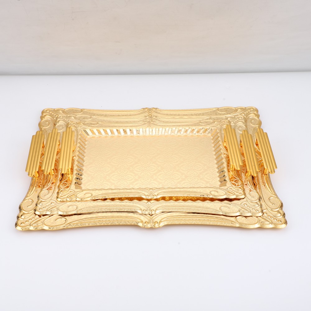 Middle East Lace Rectangular Iron Tray — product information