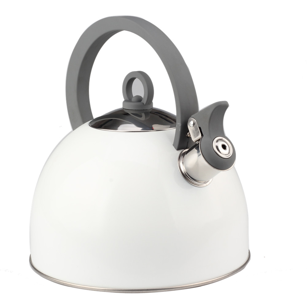 Classic Stainless Steel Whistling Tea Kettle (White) — 4