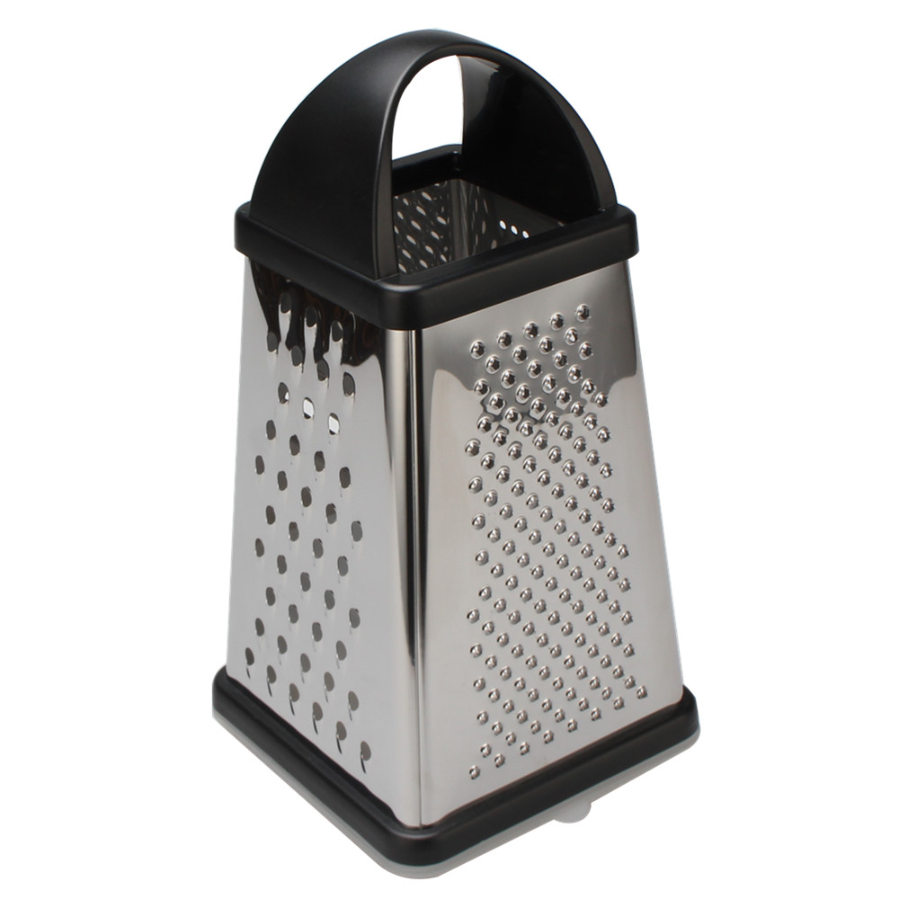 Stainless Steel Grater, Four Sided Grater for Cucumber, Carrot and Cheese, with Non-Slip Base