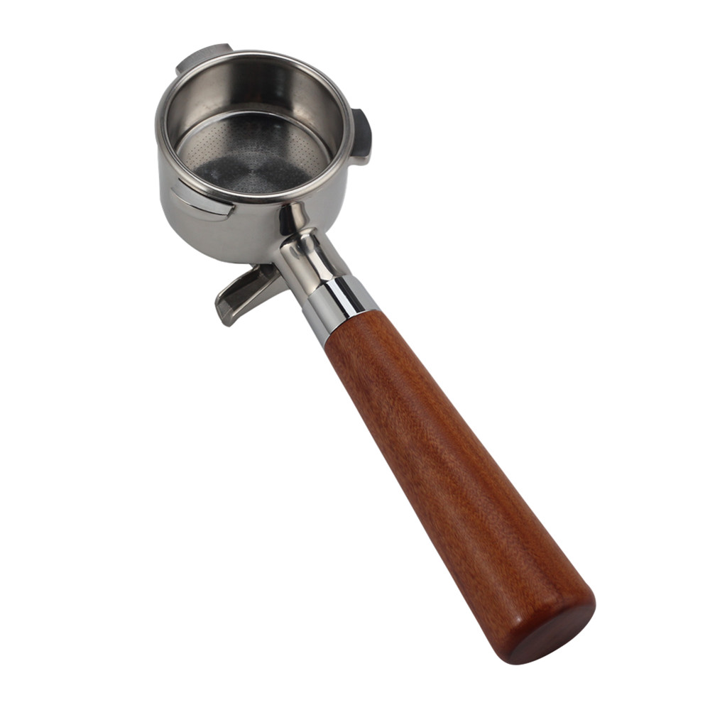 Double Spout Espresso Portafilter With Wood Handle — 6