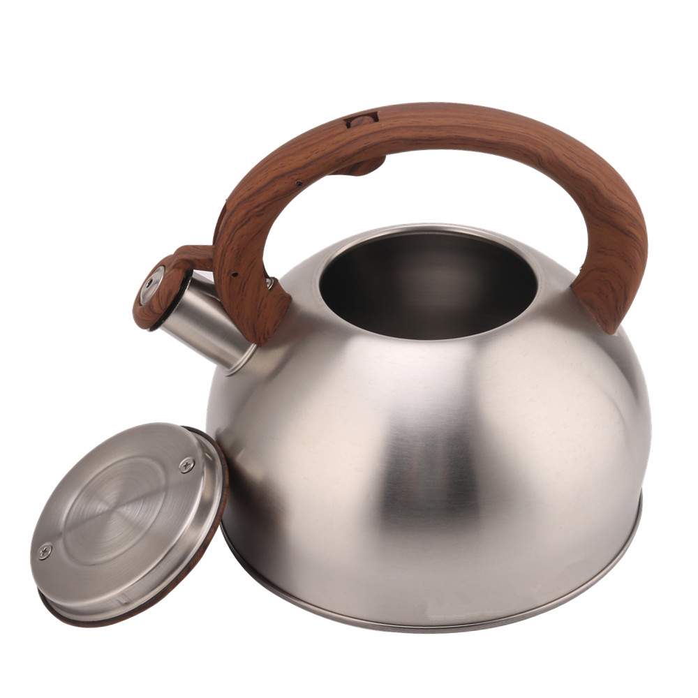 Kettle for Induction Hobs, Gas Hobs And Electric Hobs-Silver Colour With Wooden Handle — 4