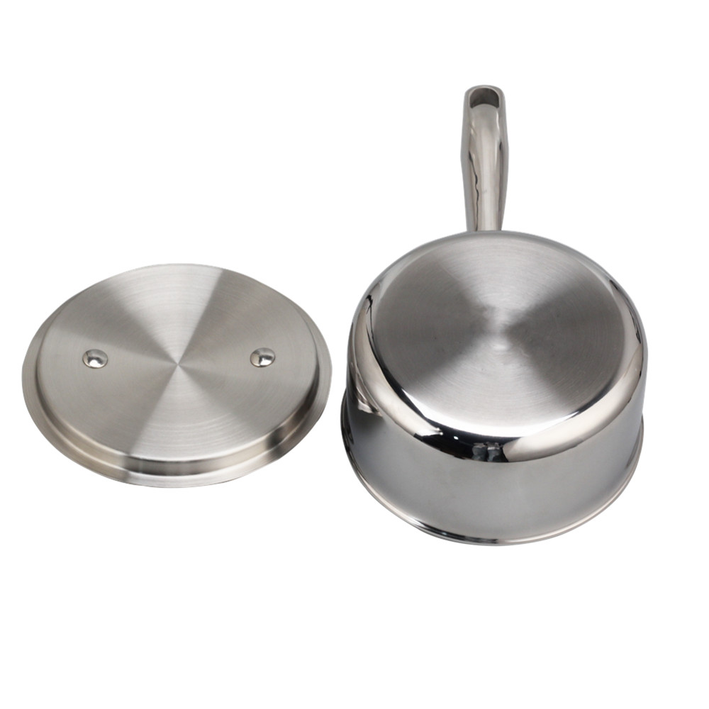 Whole-Clad Tri-Ply Stainless Steel Saucepan With Lid — product information