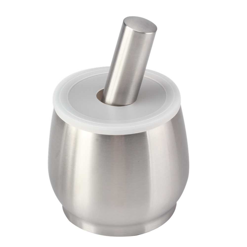Food Safe Mortar and Pestle for Pills Spices Herbs with Lid,18/8 Steel Crusher Bowl — 2