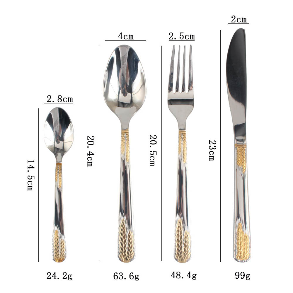 Stainless Steel Flatware Set, Mirror Polished Cutlery Set Utensil Set, Tableware Include Forks Spoons Knives for Home Restaurant, Beaded Handle — product information