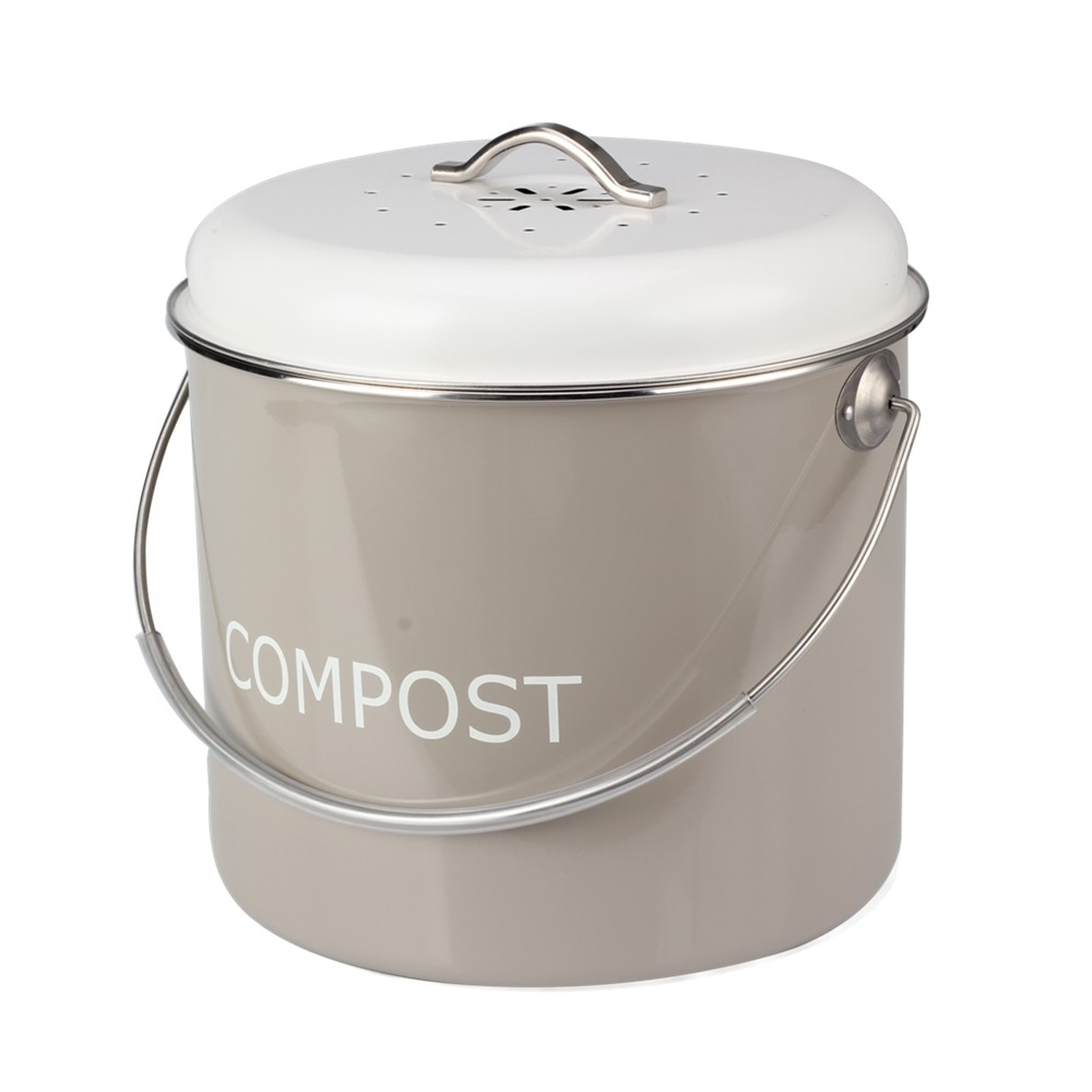 Indoor Multi-Color 0.8 Gallon Stainless Steel Compost Pail — product information