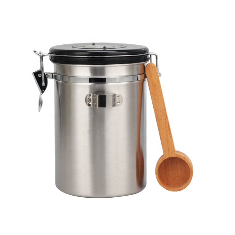 Airtight Stainless Steel Kitchen Food Storage Canister With Scoop — 4
