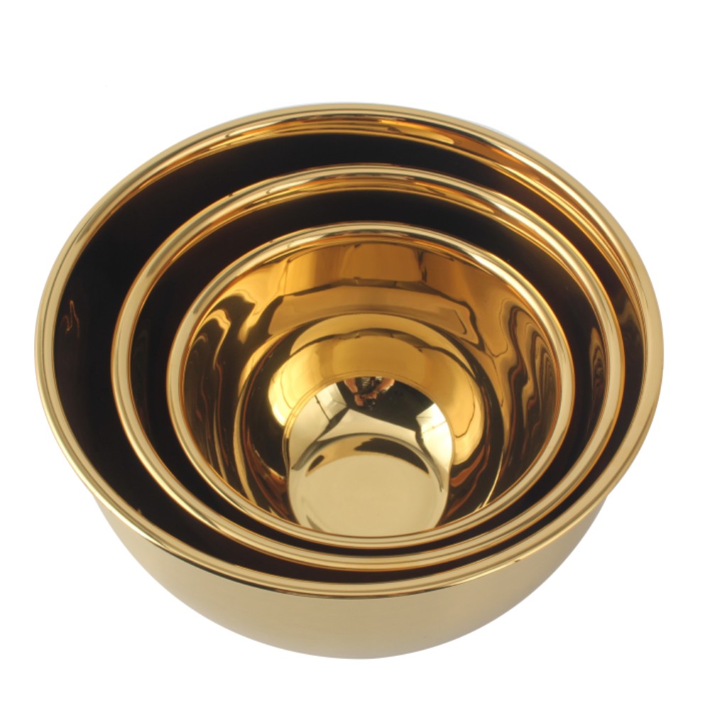 3size PVD Golden Mixing Bowl set — product information