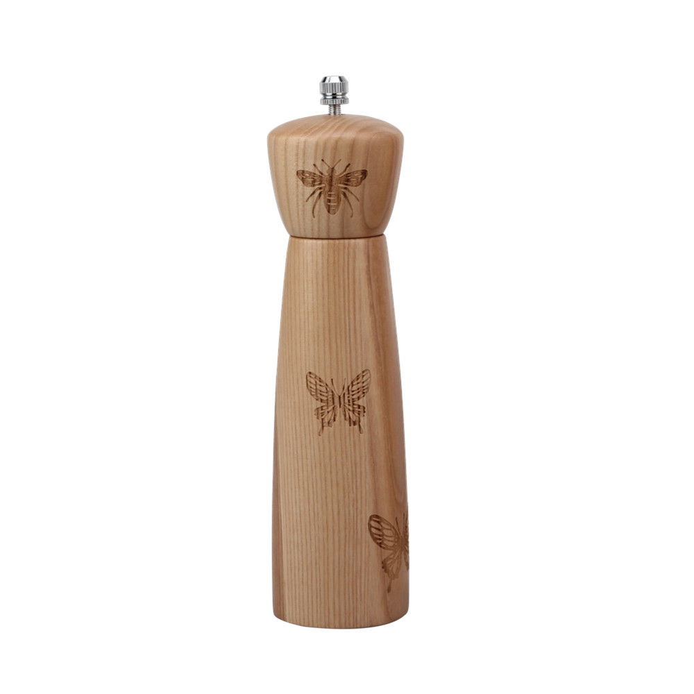 Modern Wooden Salt And Pepper Grinder, Refillable Salt & Pepper Mills Adjust for Customized Coarseness — 3