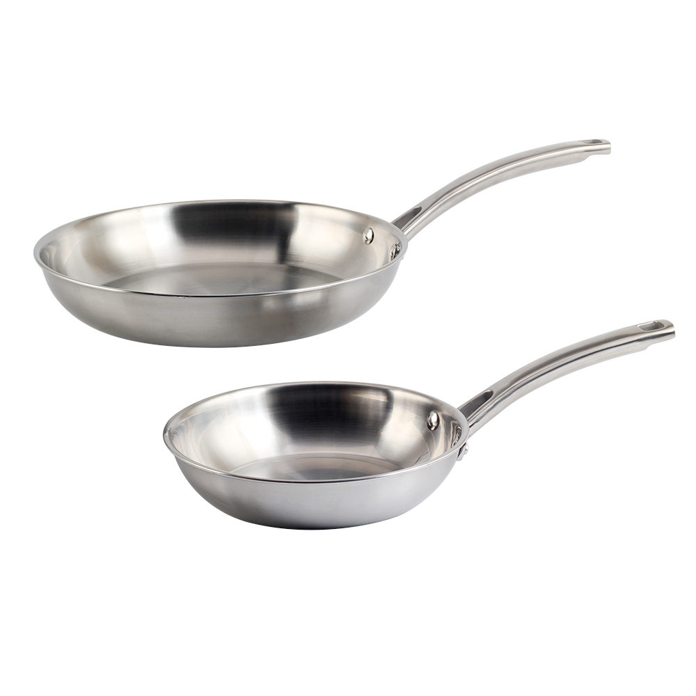 8\" & 10\" Tri-Ply Stainless Steel Frying Pan — product information