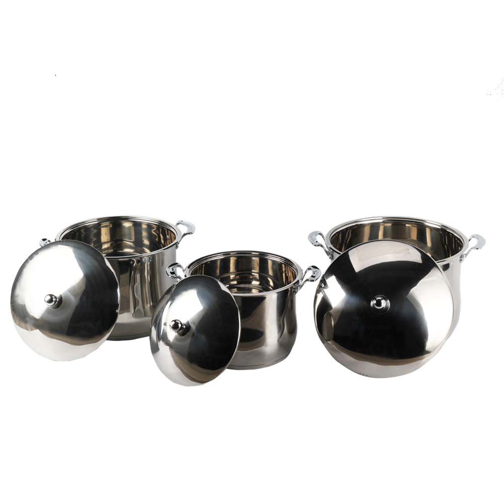 3pcs Stainless Steel Stockpot — product information