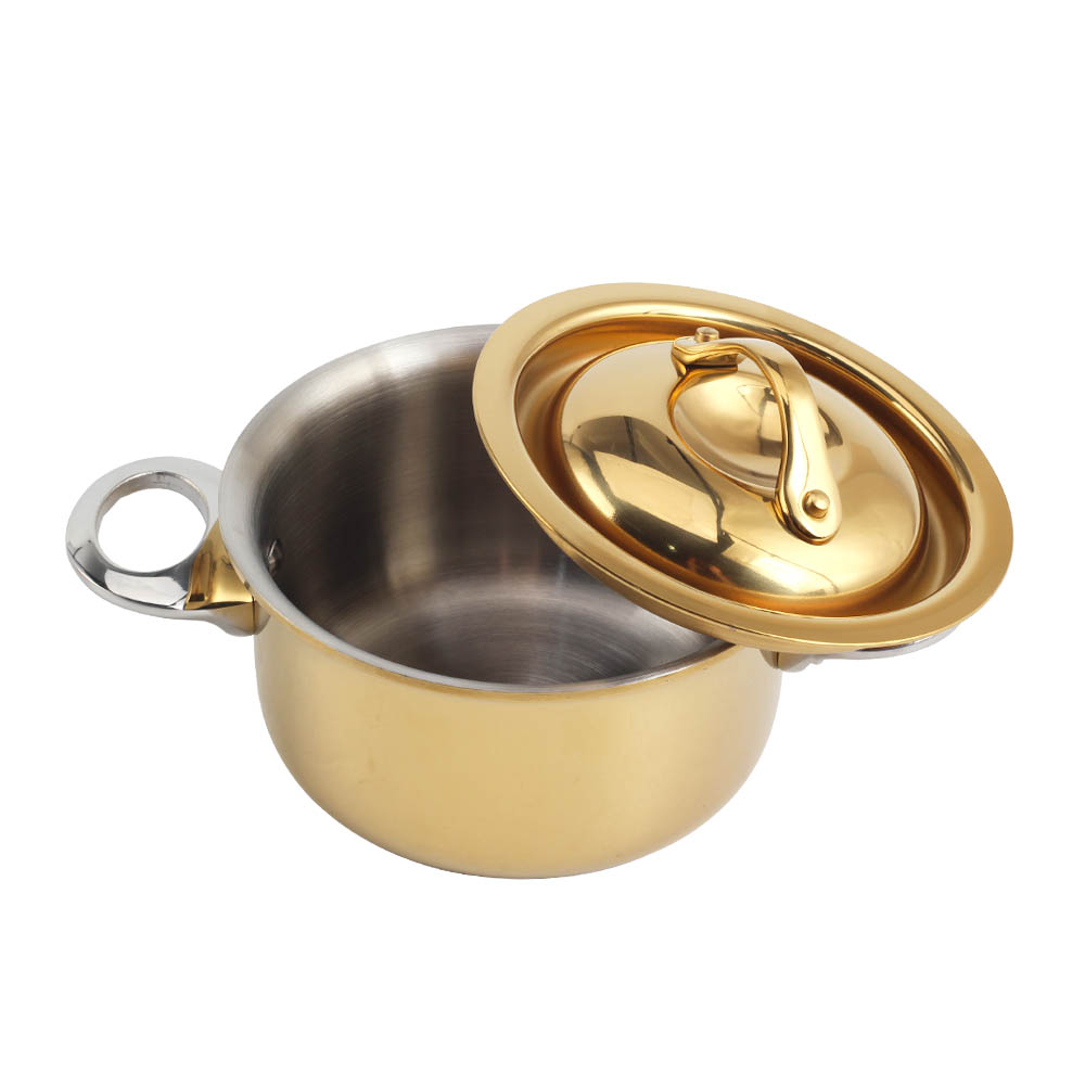 Gold Triply Stainless Steel Mini Sauce Pot With Cover — 2