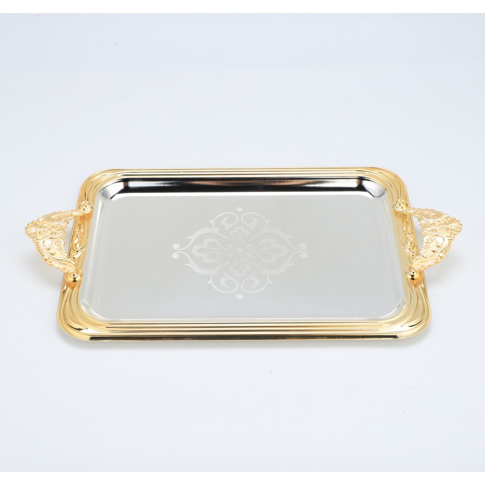 Round Side Rectangular Iron Tray — 2