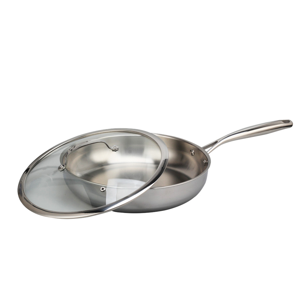 Triply Stainless Steel Frying Pan With Glass Lid — 4