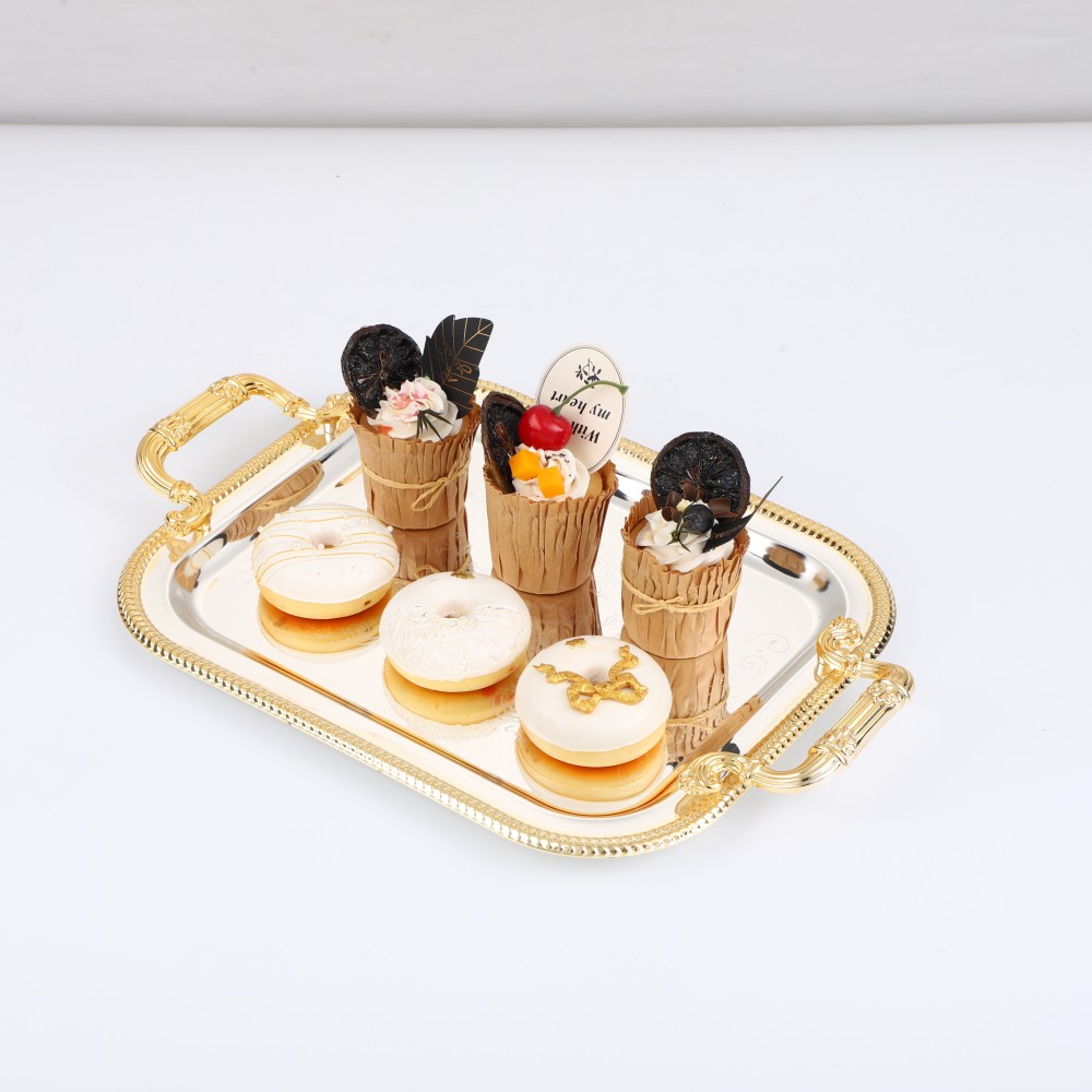 Coffee Table Tray, Iron Snack Tray With Handle — product information