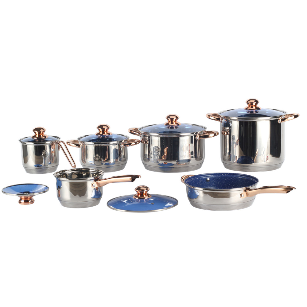 12pcs Non-Stick Cookware Setwith Golden Handle — product information