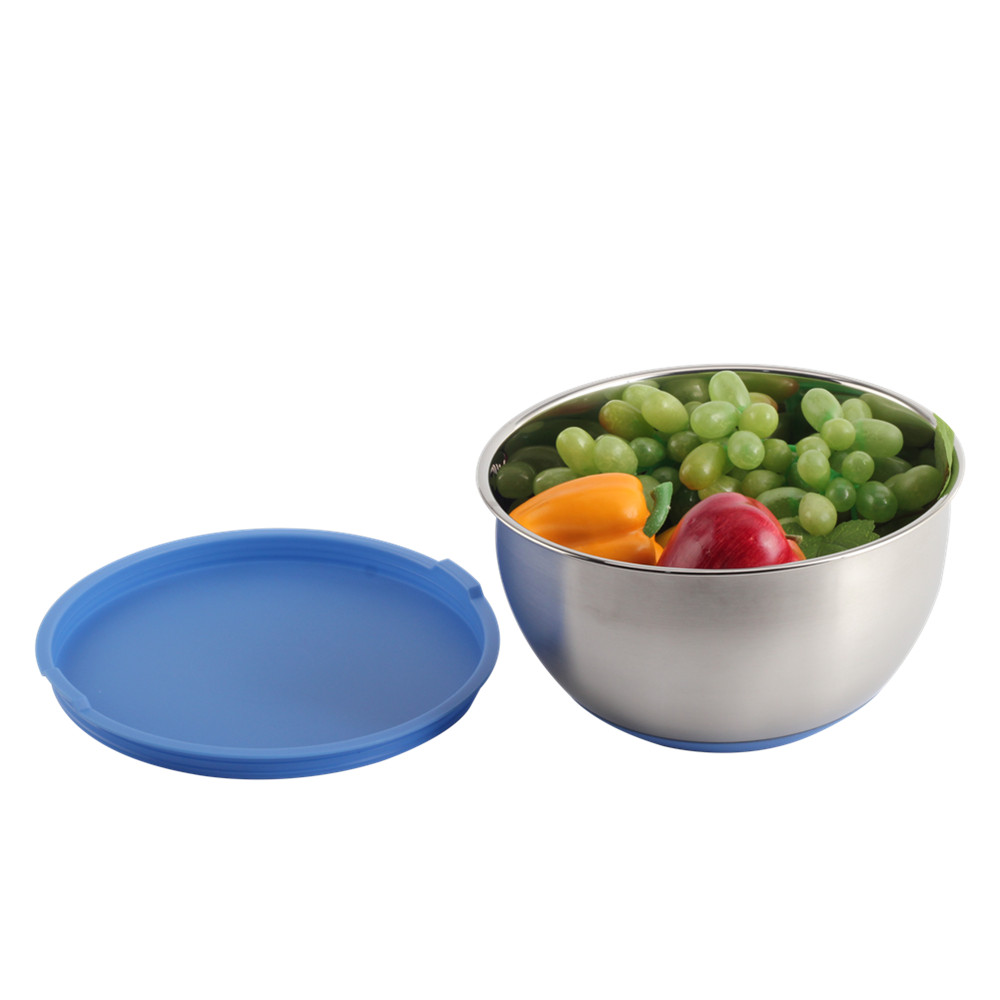 Mixing Bowl Set Of 5, Stainless Steel Salad Nesting Bowl With Pe Lids — product information