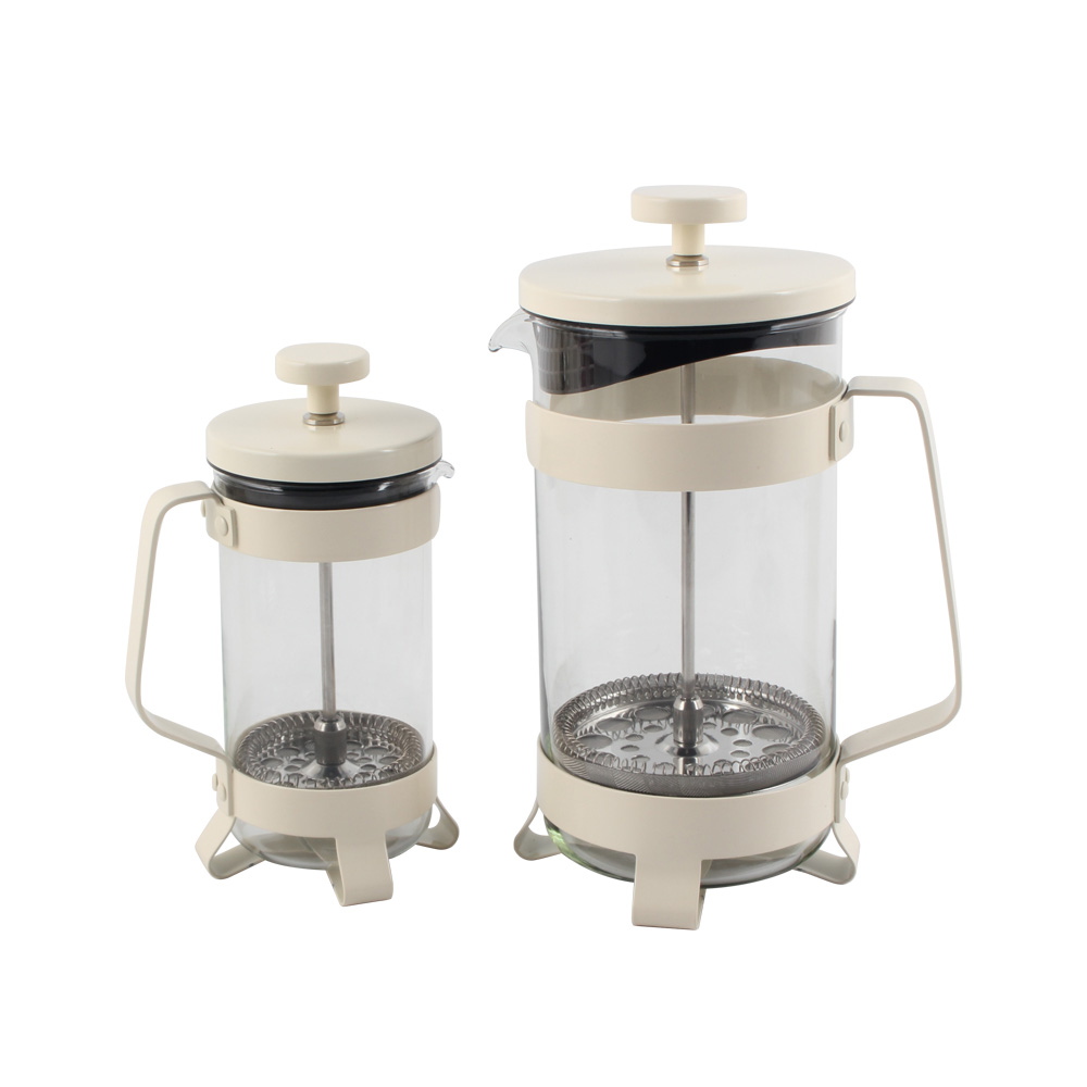 French Press Coffee Maker, High-Heat Borosilicate Glass, Stainless Steel Coffee Press — 6