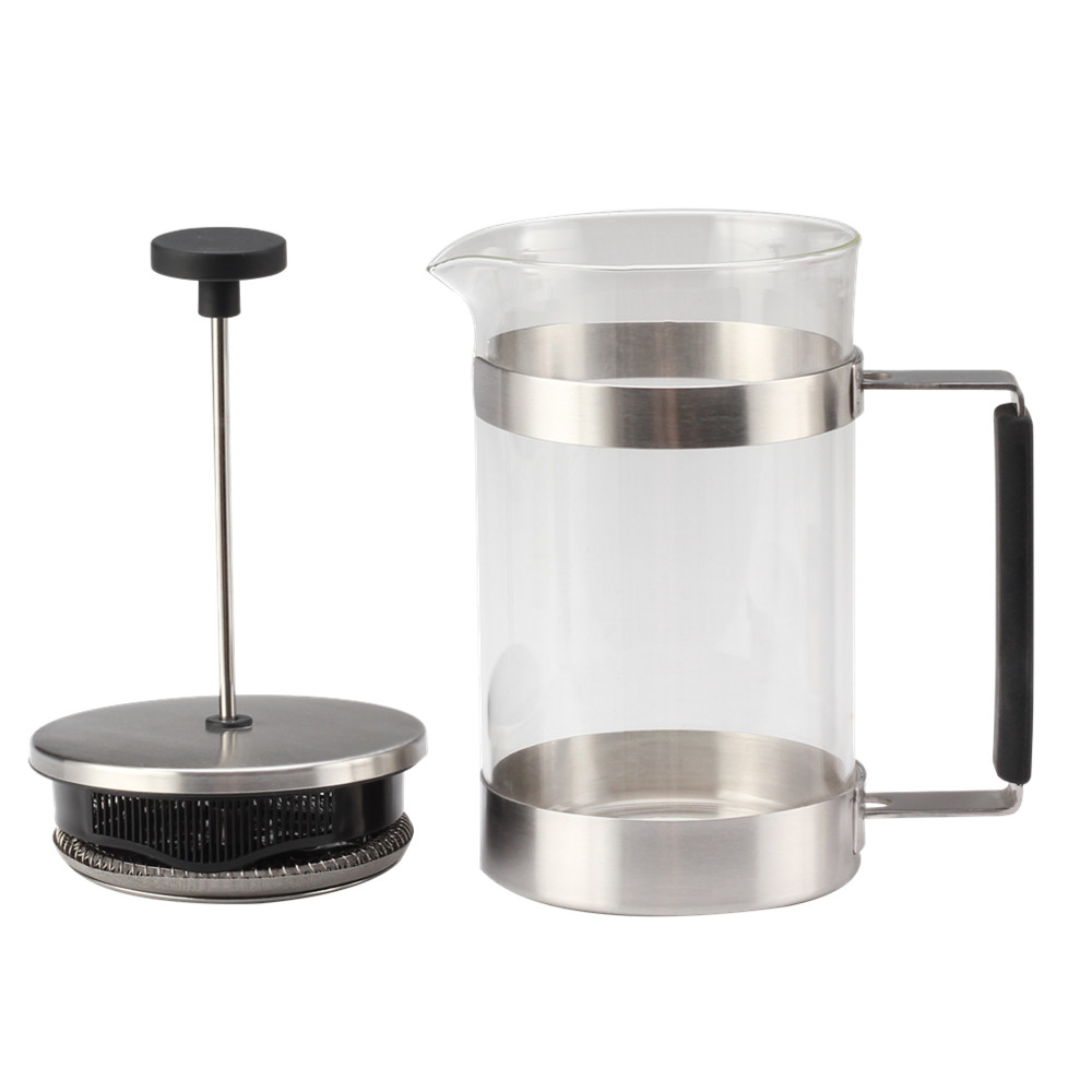 Stainless Steel Plunger System Heat Resistant Glass Coffee Press With Durable Handle — 3
