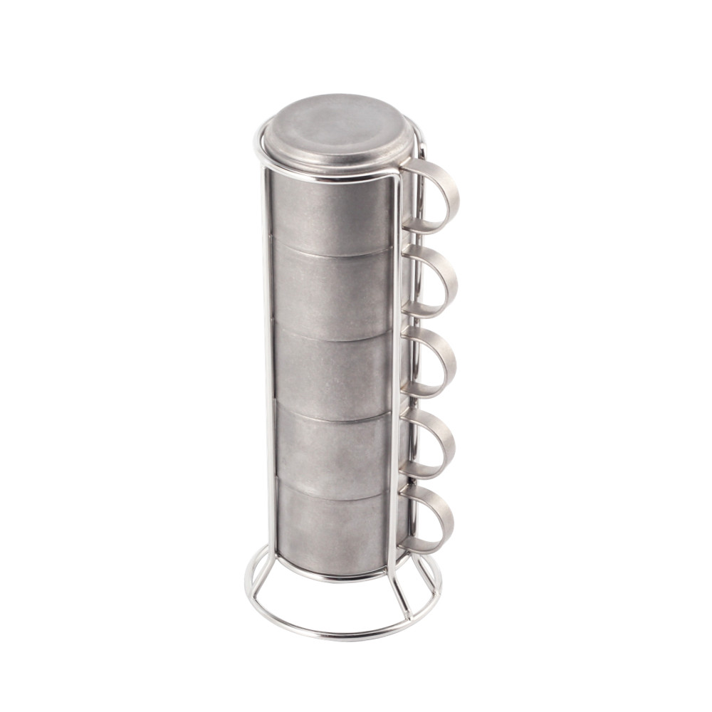 Stainless Steel Stackable Coffee Cups (Set Of 5) — 5