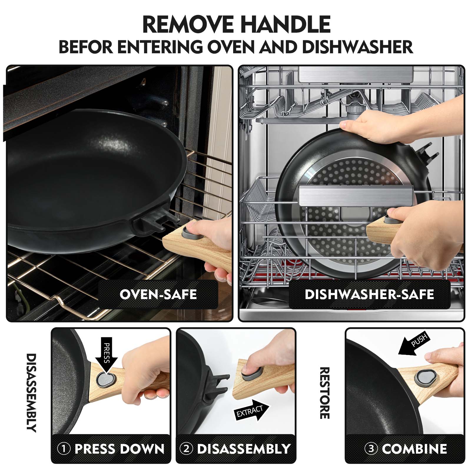 Nonstick Deep Frying Pan With Removable Handle — 5