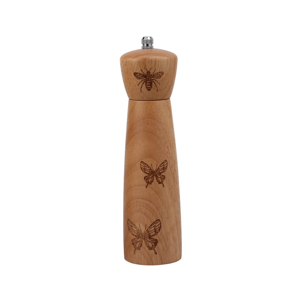 Modern Wooden Salt And Pepper Grinder, Refillable Salt & Pepper Mills Adjust for Customized Coarseness — 2