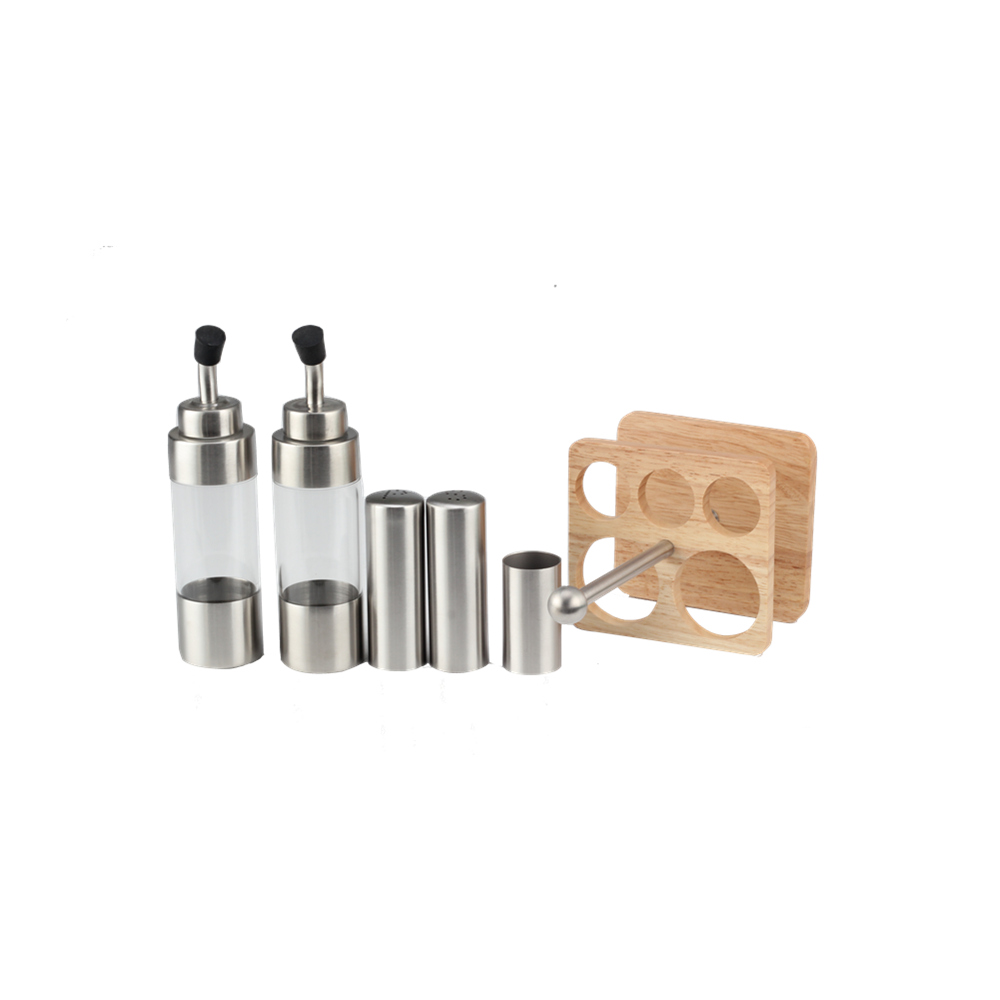 Kitchen set - Stainless steel salt & pepper shaker oil vinegar bottle — 2