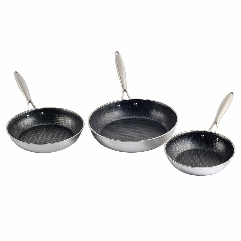 8 Inch Honeycomb Coatings Stainless Steel Frying Pan — 4