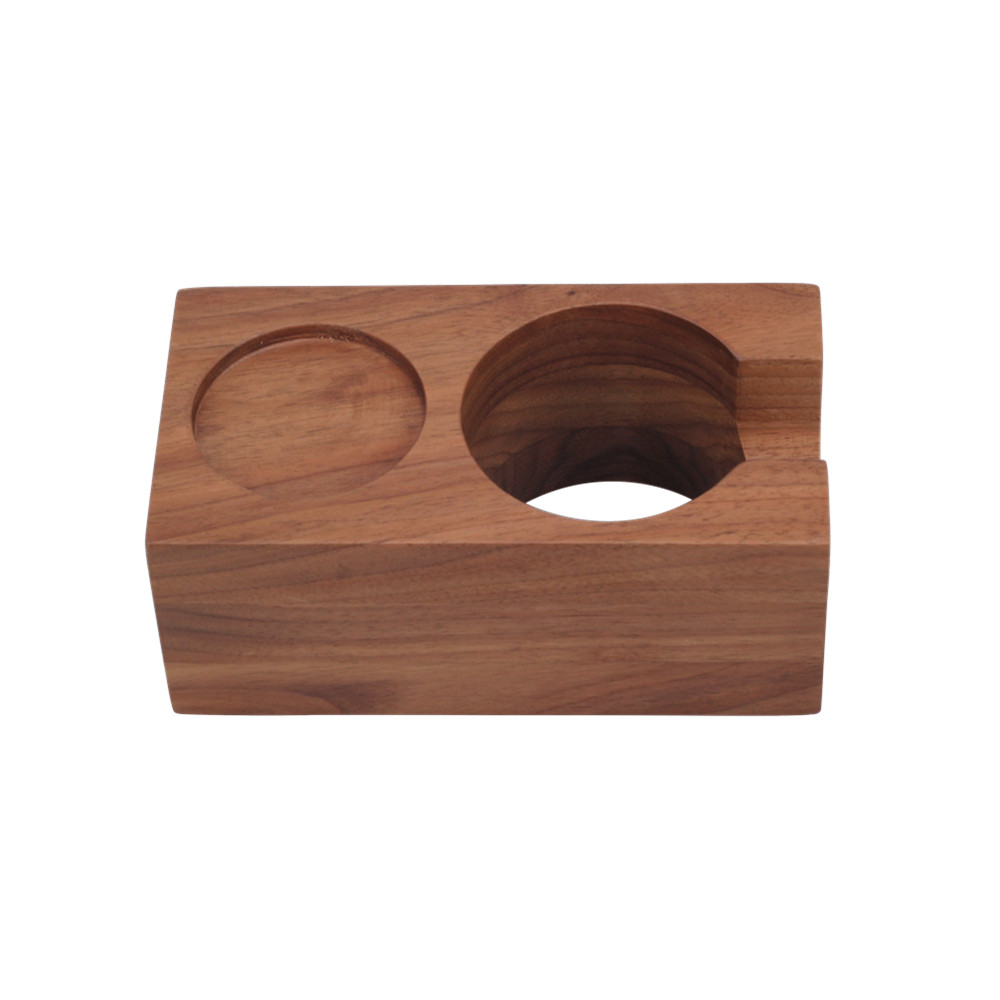 Natural Walnut Wood Espresso Tamping Station for Portafilter And Tamper — 3