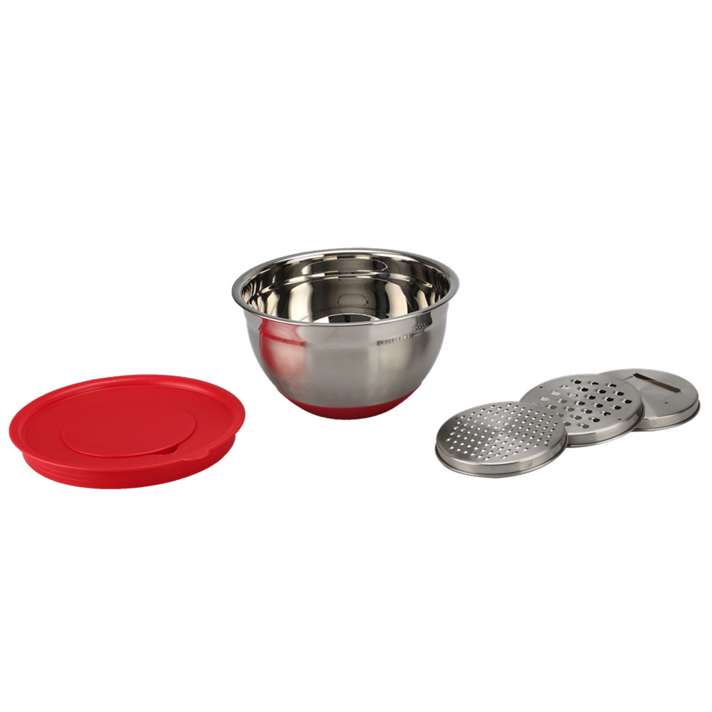Stainless Steel Mixing Bowls, Non Slip Silicone Base Bowls With 3pcs Graters — 2