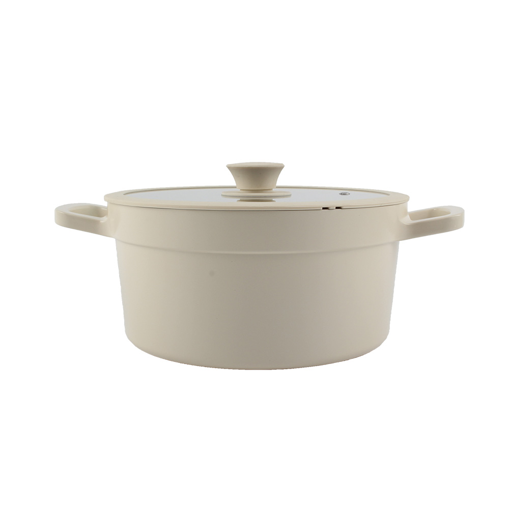 Nonstick Aluminum Alloy Soup Pot, Cookware Pot Set With Glass Lid — 2