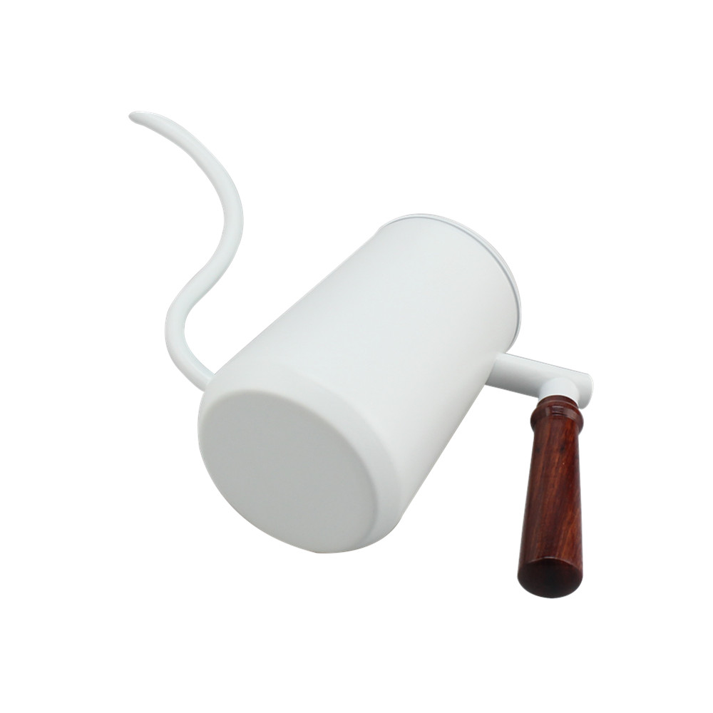 White Pour Over Coffee Kettle With Lid — 4