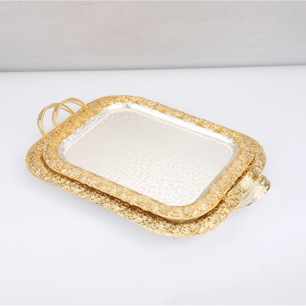 Coffee Serving Tray, Elegant Metal Serving Tray for Home Cafe — 5