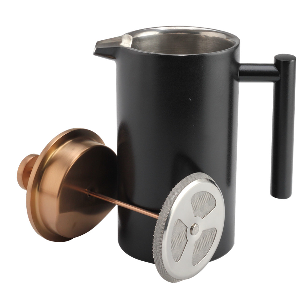 Black Stainless Steel French Press Coffee Maker — 6