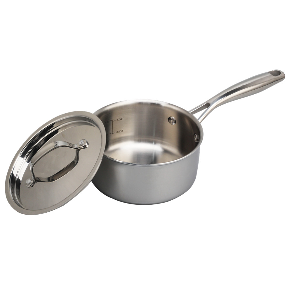 Whole-Clad Tri-Ply Stainless Steel Saucepan With Lid — 3