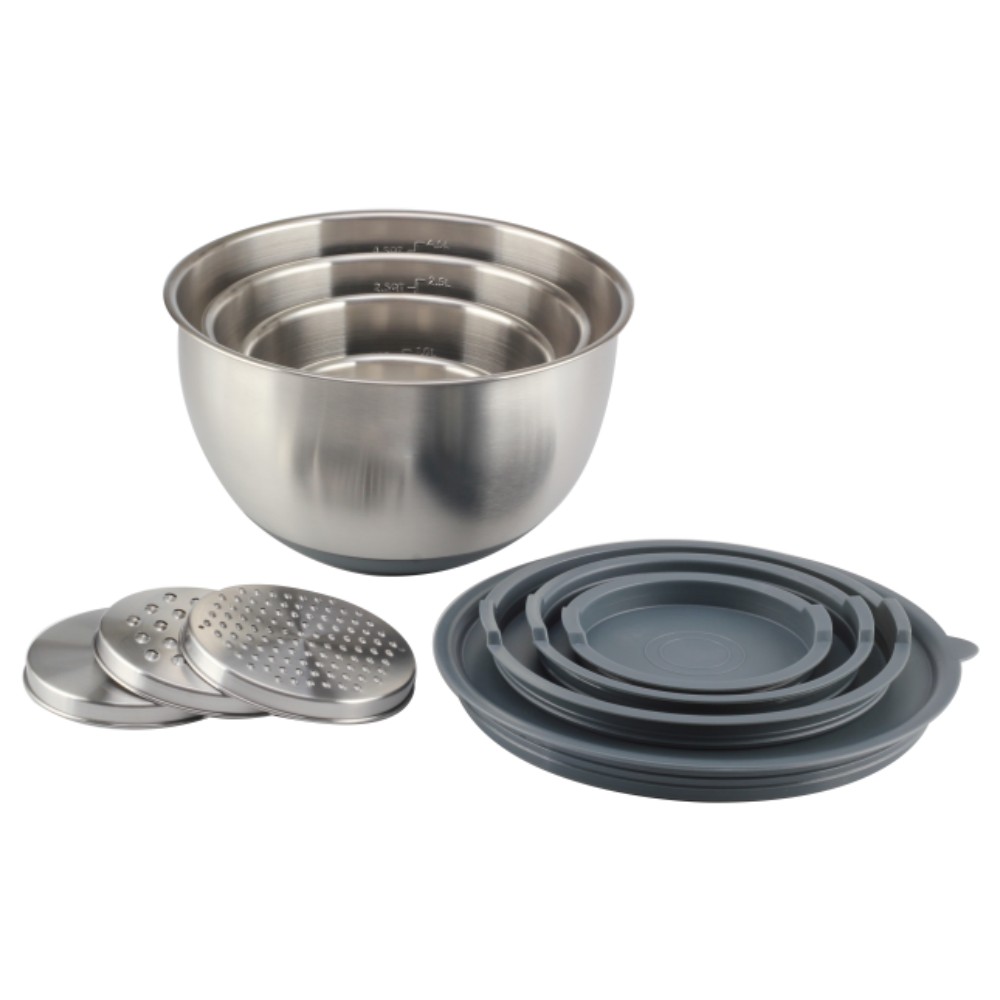 Set Of 4 Non Slip Silicone Bottom Metal Nesting Bowls — 3